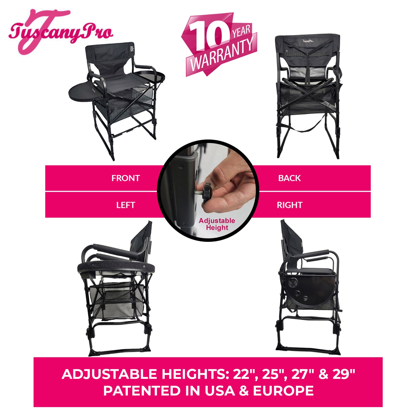 Adjustable Height Chair - Makeup & Hairstylist Chair