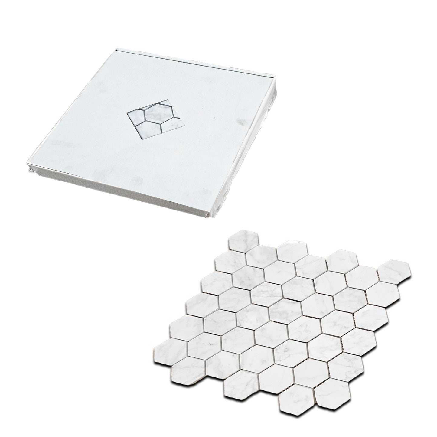 Hexagonal Mosaic Tiles: 12"x12" Each, 5 Tiles per Box