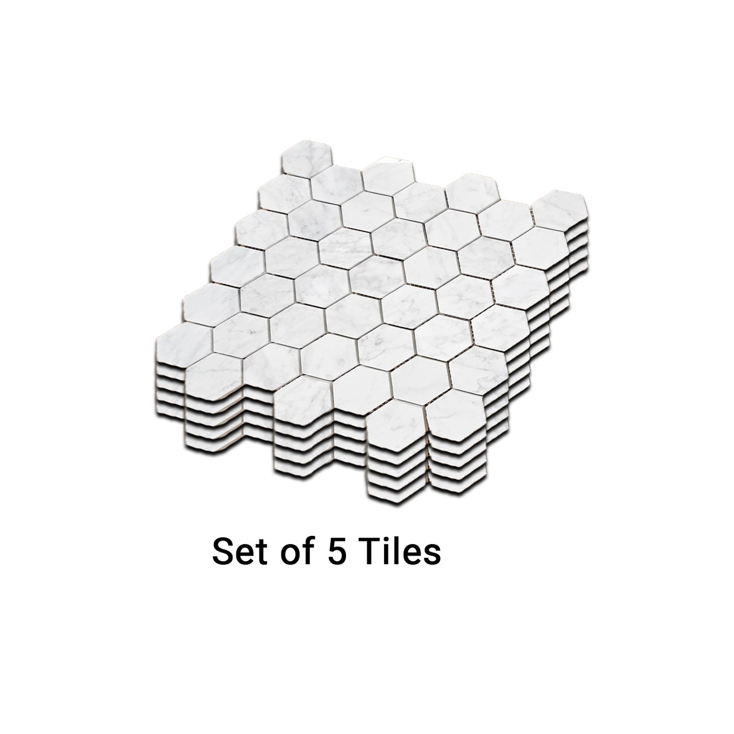 Hexagonal Mosaic Tiles: 12"x12" Each, 5 Tiles per Box