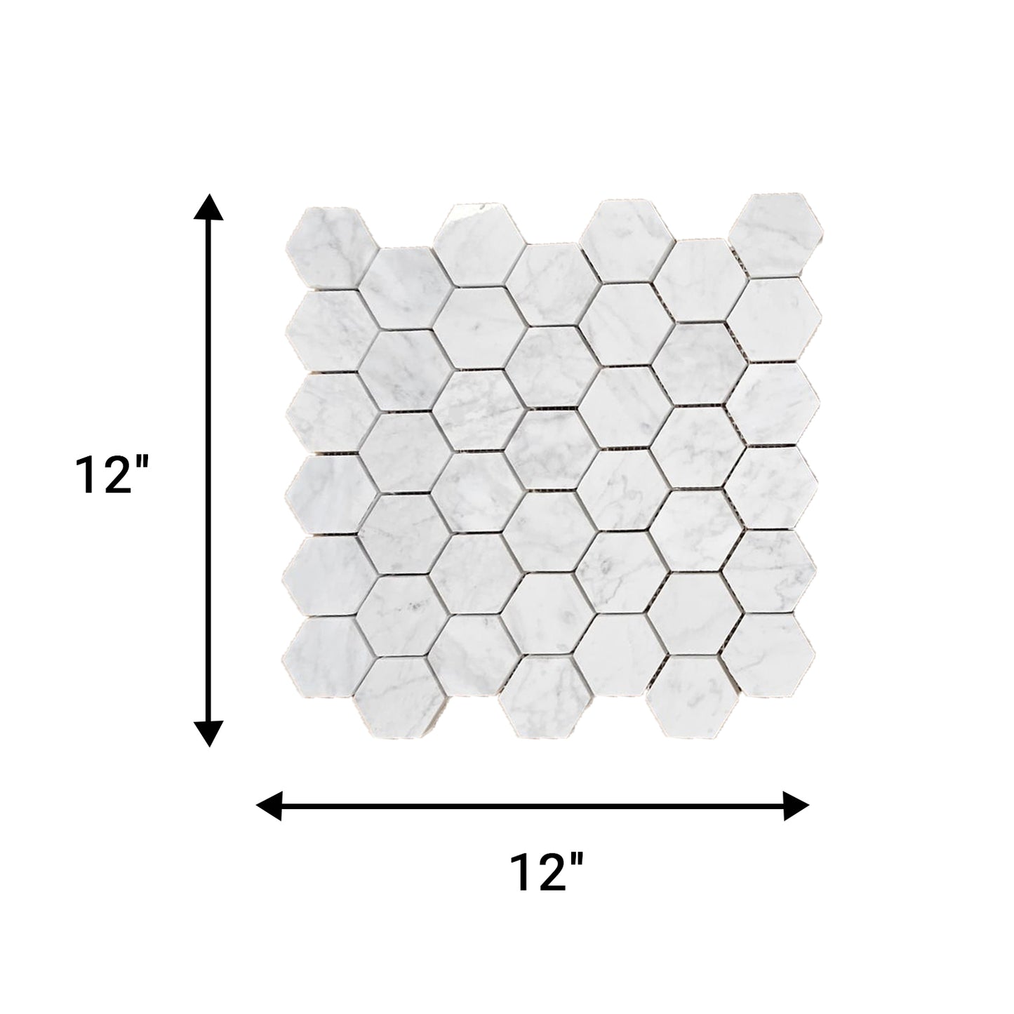 Hexagonal Mosaic Tiles: 12"x12" Each, 5 Tiles per Box