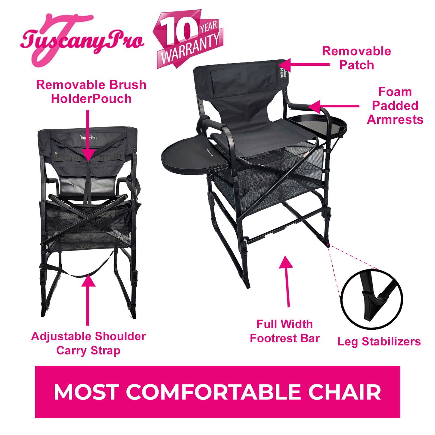 Adjustable Height Chair - Makeup & Hairstylist Chair