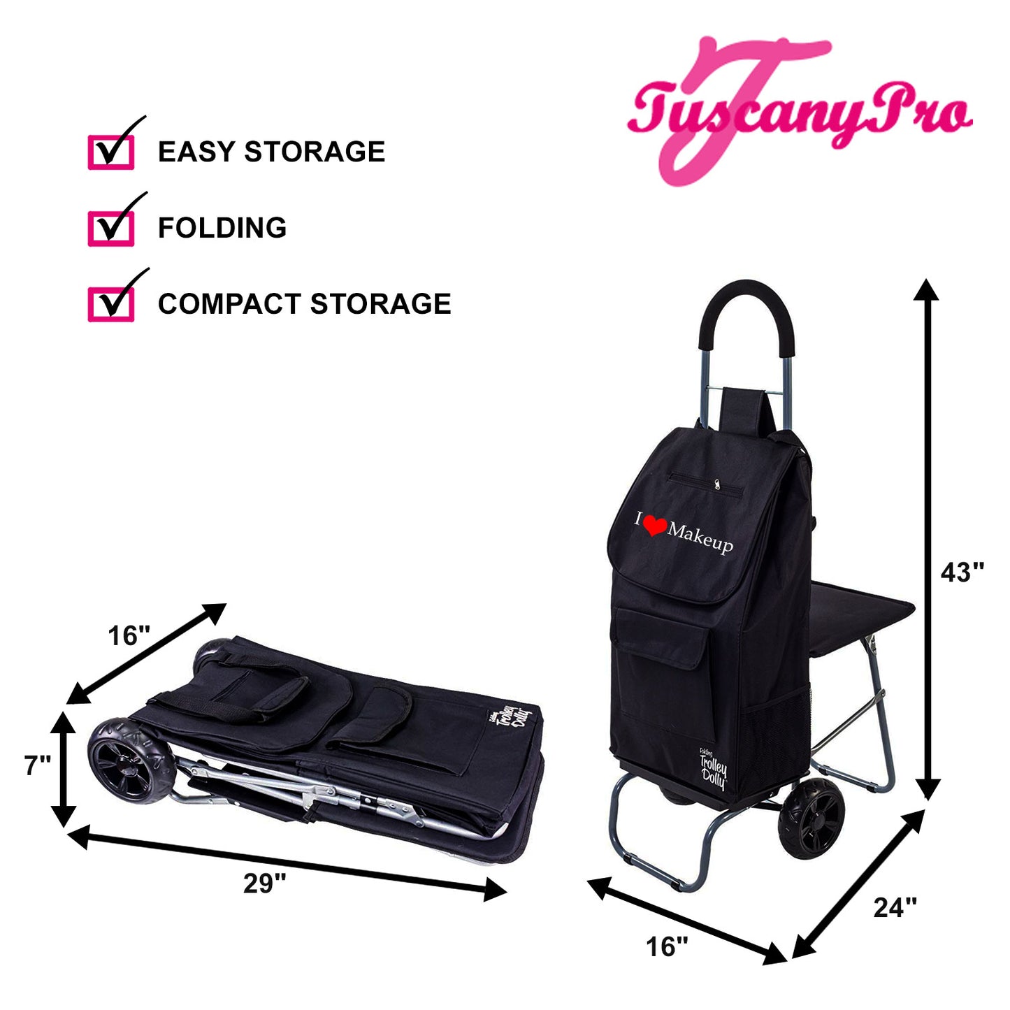 Trolley Cart with Folding Chair