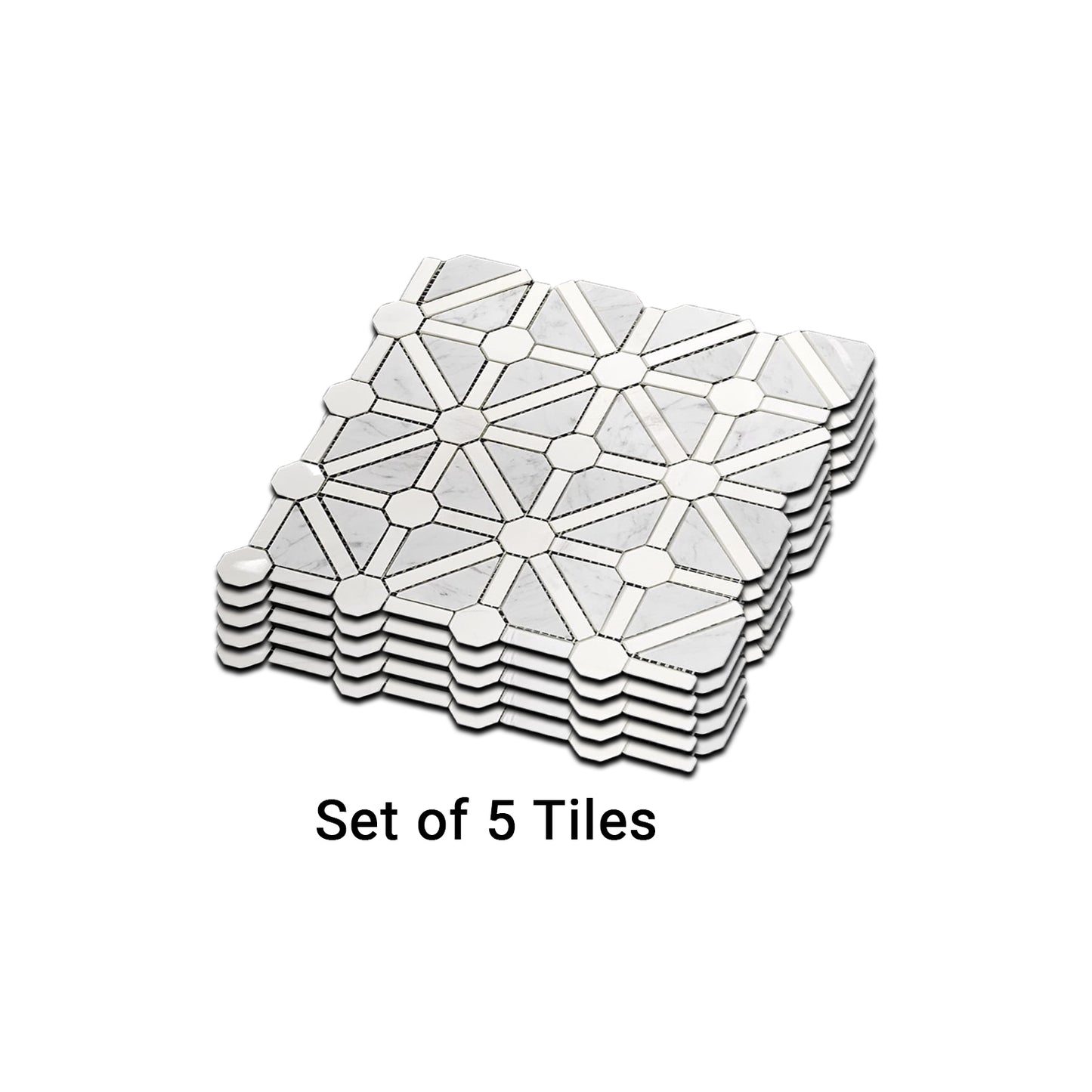 Diamond Mosaic Tiles: 12"x12" Each, 5 Tiles per Box