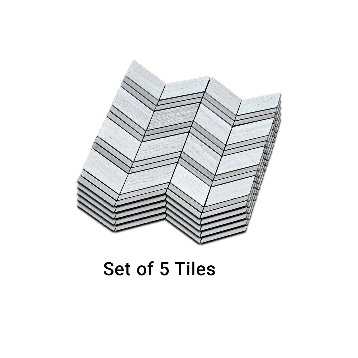 Chevron Pattern Mosaic Tiles: 12"x12" Each, 5 Tiles per Box