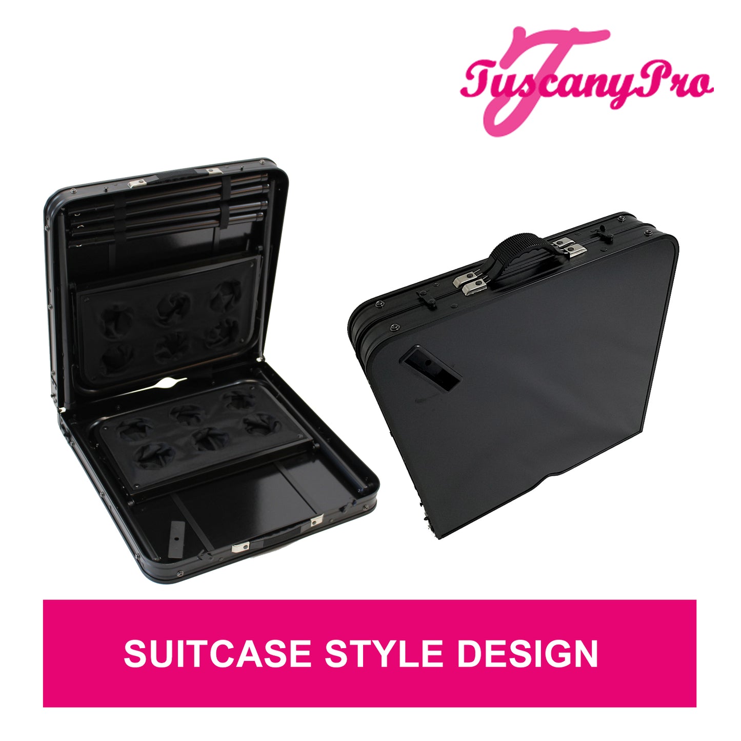 Bartenders & Caterers Table - Foldable Suitcase Style Table with Two Folding Side Trays